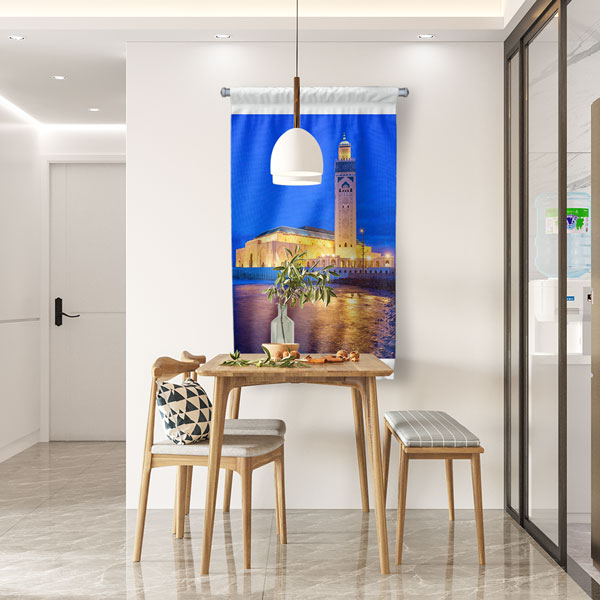 II. Hasan Camii Gece Manzarası Duvar Flaması 10670