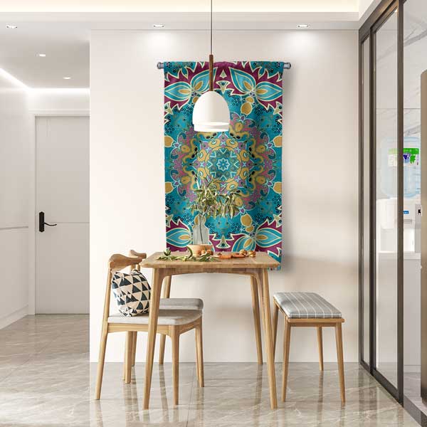 Göz Alıcı Renklerde Etnik Mandala Duvar Flaması 10650