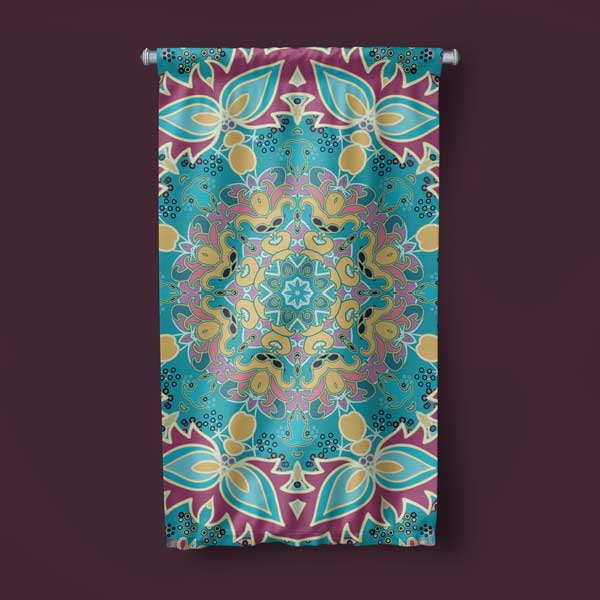 Göz Alıcı Renklerde Etnik Mandala Duvar Flaması 10650