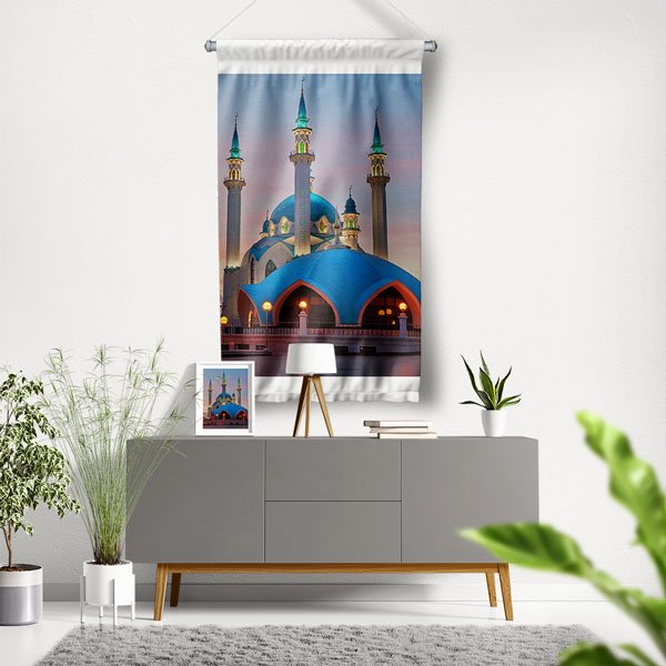 Kul Şerif Camii Gece Manzarası Duvar Flaması 10668