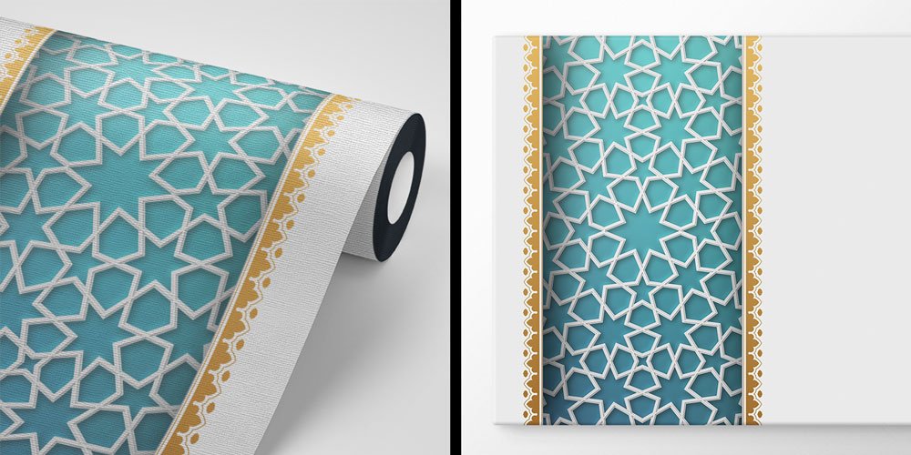 İslami Geometrik Desenli Dekoratif Duvar Kağıdı 6124