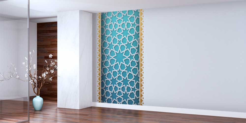 İslami Geometrik Desenli Dekoratif Duvar Kağıdı 6124