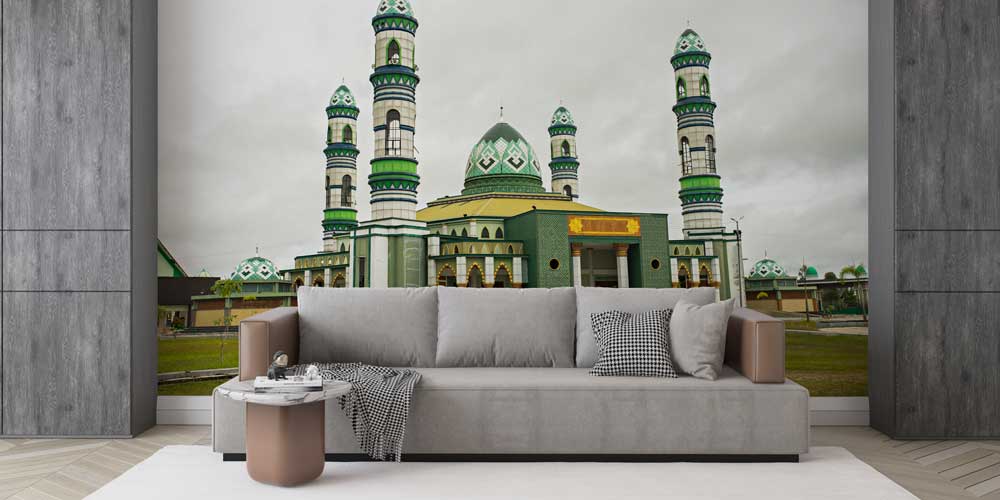 Yeşil Kubbeli ve Minareli Cami Duvar Kağıdı 10444