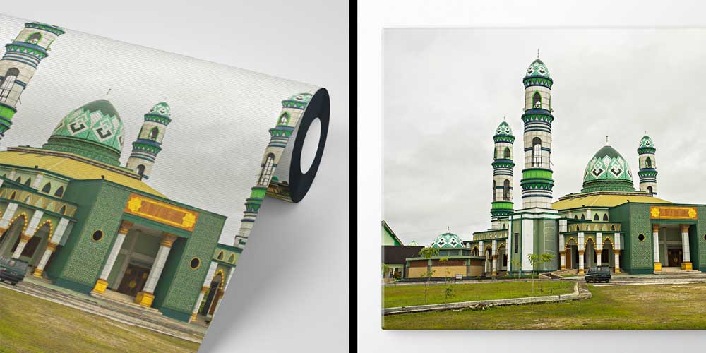 Yeşil Kubbeli ve Minareli Cami Duvar Kağıdı 10444