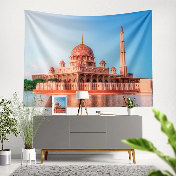 Putra Camii Pembe Kubbe Duvar Örtüsü 10549