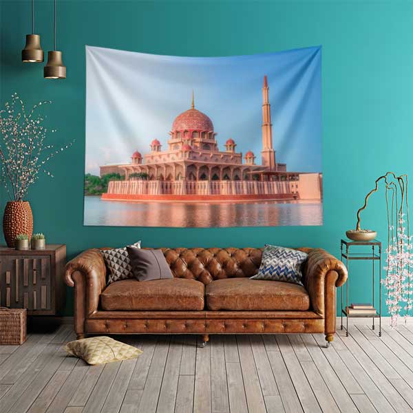 Putra Camii Pembe Kubbe Duvar Örtüsü 10549