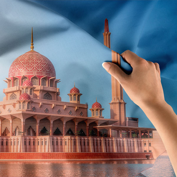 Putra Camii Pembe Kubbe Duvar Örtüsü 10549