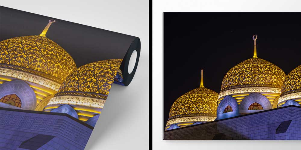 Altın İşlemeli Kubbeler Gece Manzarası Duvar Kağıdı 10443