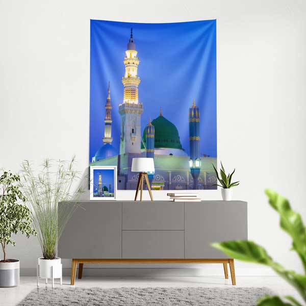 islami-duvar-ortusu-10633-00 Medine Manzara Temalı İslami Duvar Örtüsü 10633