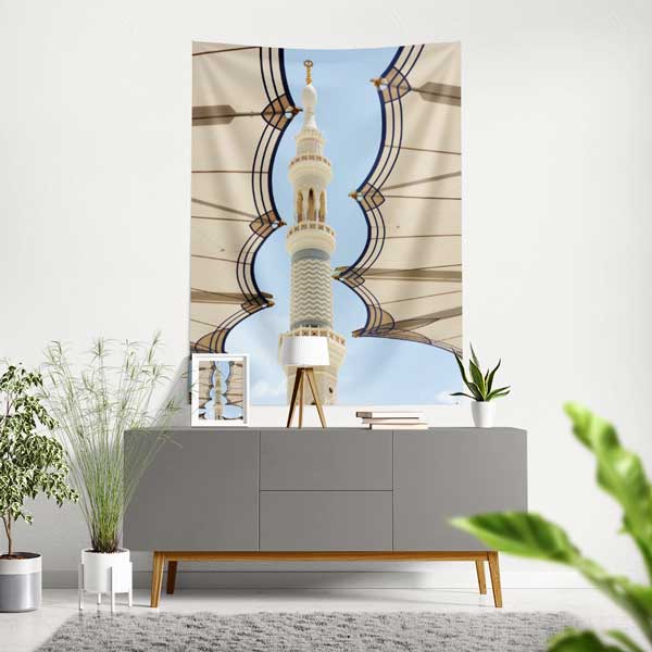islami-duvar-ortusu-10634-00 Medine Minare Temalı İslami Duvar Örtüsü 10634