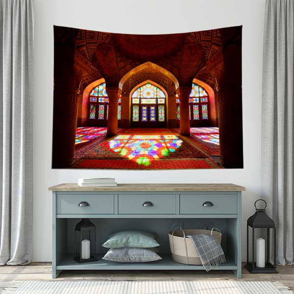 islami-duvar-sanati-10546-02 Nasir al-Mulk Camii Renkli Pencereler Duvar Örtüsü 10546