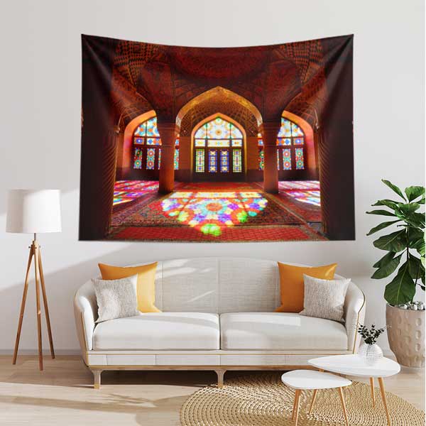 islami-duvar-sanati-10546-03 Nasir al-Mulk Camii Renkli Pencereler Duvar Örtüsü 10546