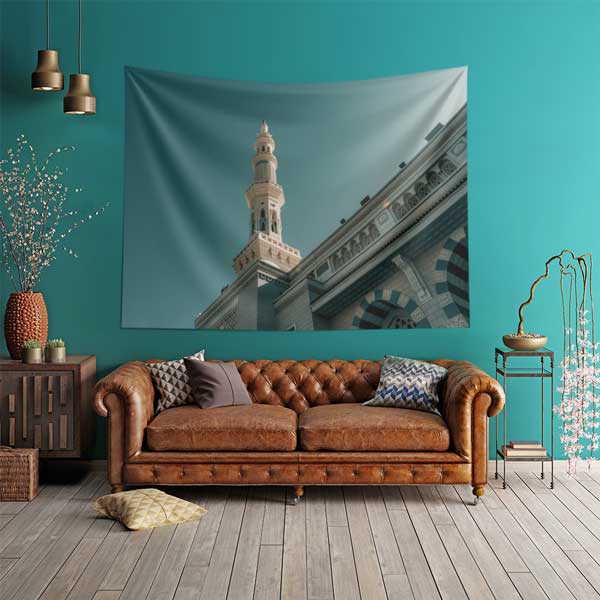 Medine Mescid-i Nebevi Minare Duvar Örtüsü Kumaş Baskı 10626