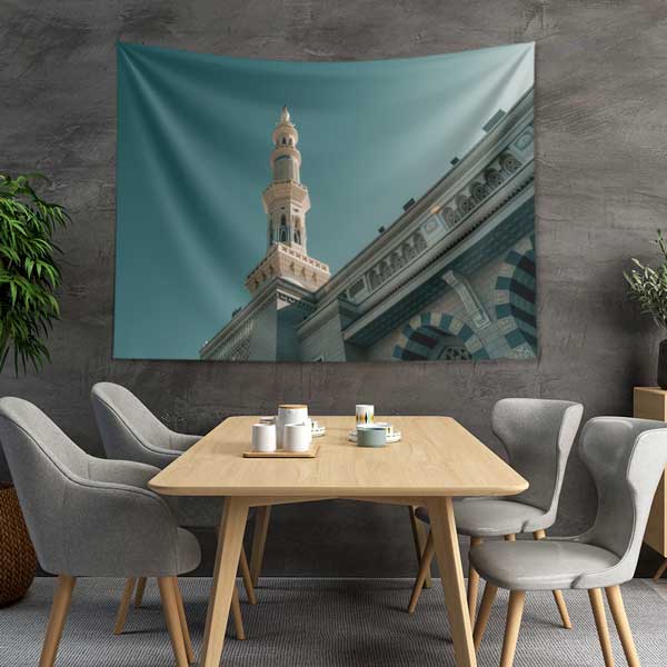 Medine Mescid-i Nebevi Minare Duvar Örtüsü Kumaş Baskı 10626
