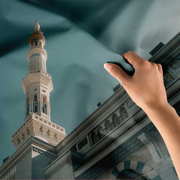 Medine Mescid-i Nebevi Minare Duvar Örtüsü Kumaş Baskı 10626