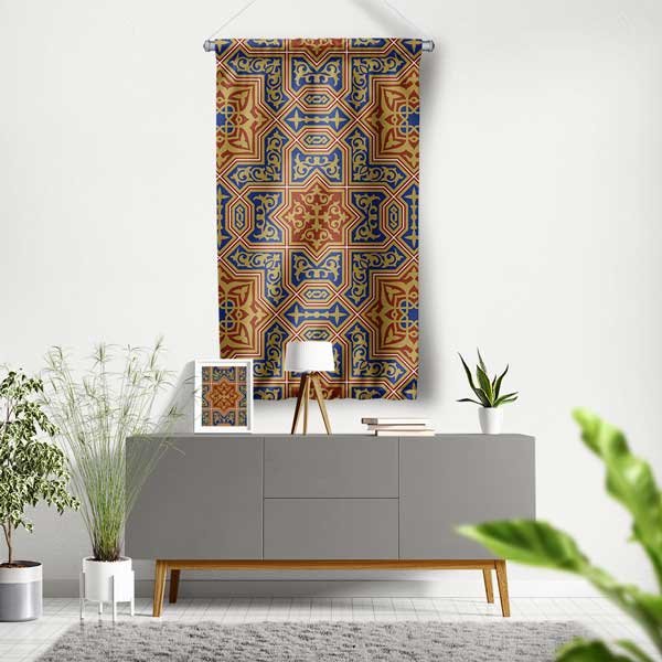 İslami Desen Duvar Flaması 10653