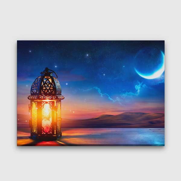 Hilal ve Fener Manzaralı Kanvas Duvar Tablosu – 10881