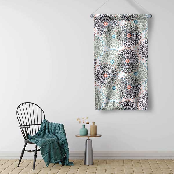 Modern Mandala Desenli Duvar Flaması 10661