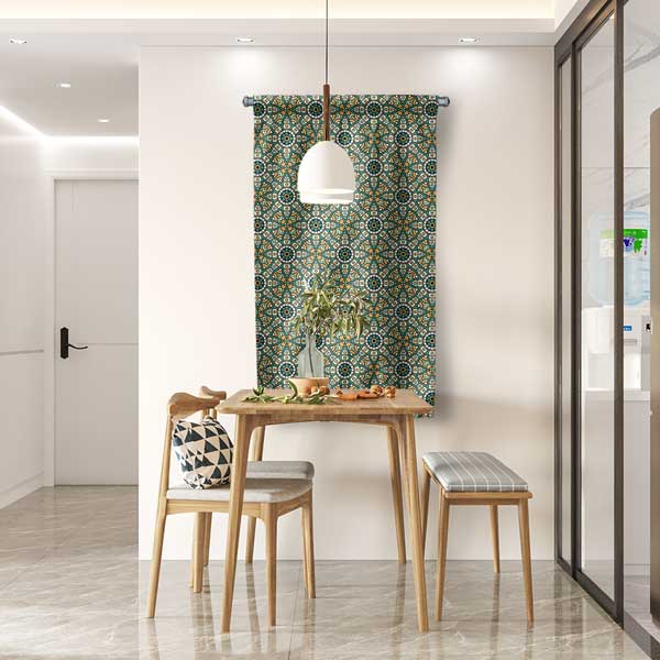 Karmaşık Geometrik İslami Desen Duvar Flaması 10662