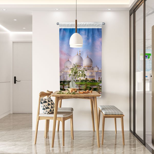 Şeyh Zayed Camii Beyaz Mermer Duvar Flaması 10683