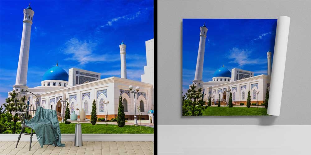 Mavi Kubbeli Özbekistan Cami Duvar Kağıdı 10440