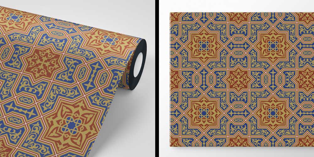 Geleneksel İslam Motifli Duvar Kağıdı 10399