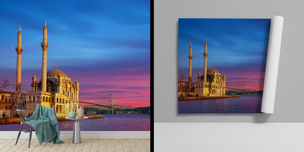 Ortaköy Camii ve Boğaz Köprüsü Manzaralı Duvar Kağıdı 6175