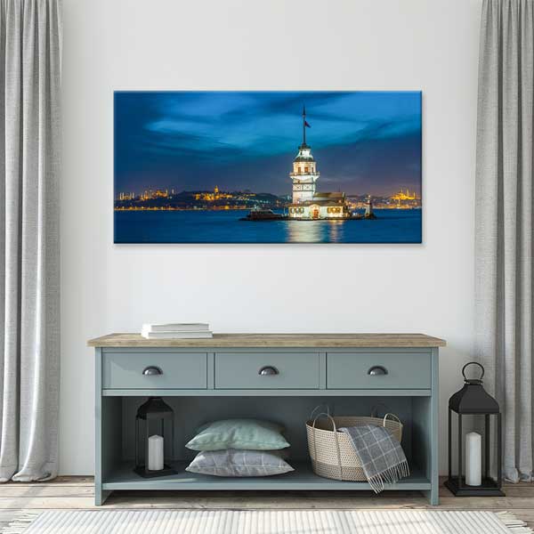Kız Kulesi Gece Manzarası Kanvas Tablo 12086
