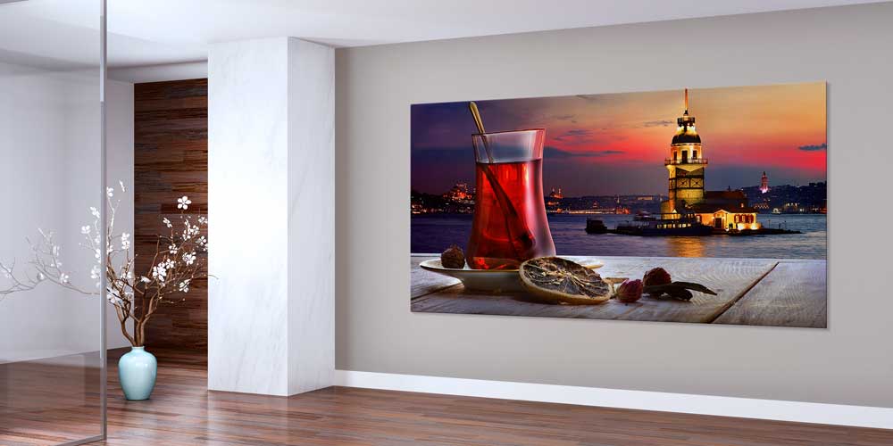 Kız Kulesi ve Çay Manzaralı Büyük Ebat Duvar Dekoru – 12447