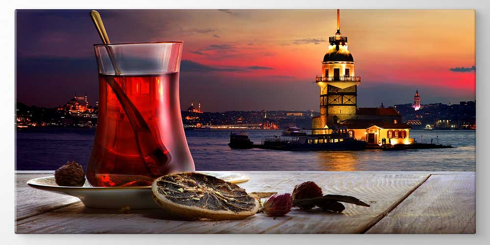 Kız Kulesi ve Çay Manzaralı Büyük Ebat Duvar Dekoru – 12447