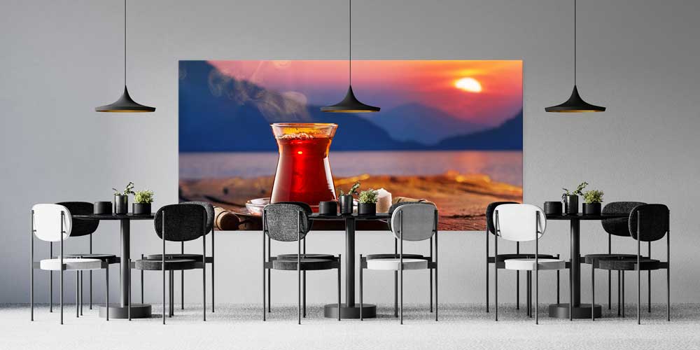 Gün Batımında Çay Manzaralı Büyük Ebat Duvar Dekoru – 12455