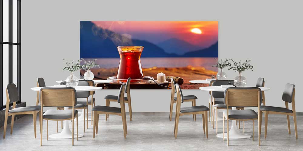 Gün Batımında Çay Manzaralı Büyük Ebat Duvar Dekoru – 12455