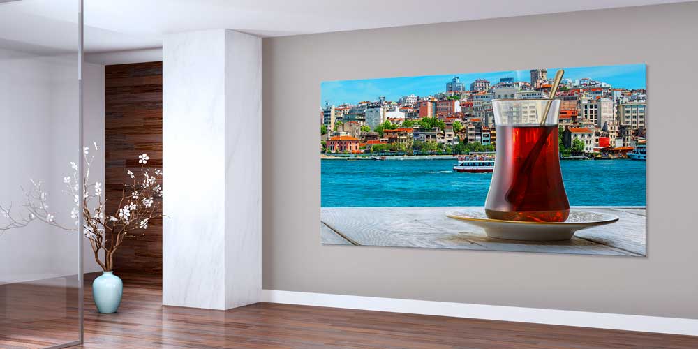 Boğaz Manzaralı Çay Temalı Büyük Ebat Duvar Dekoru – 12456