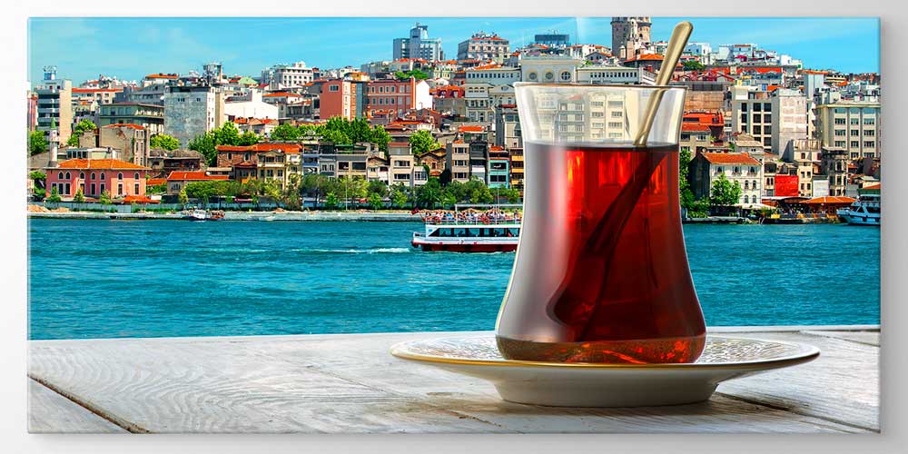 Boğaz Manzaralı Çay Temalı Büyük Ebat Duvar Dekoru – 12456
