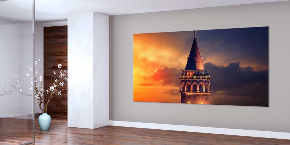Galata Kulesi Gün Batımı Işıkları Manzaralı Büyük Ebatlı Duvar Dekoru 11918