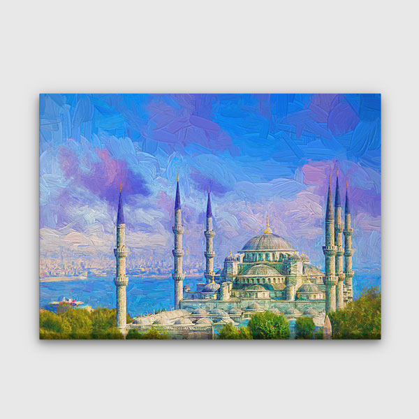 Sultanahmet Camii Boğaz Manzaralı Sanatsal Kanvas Tablo 12075