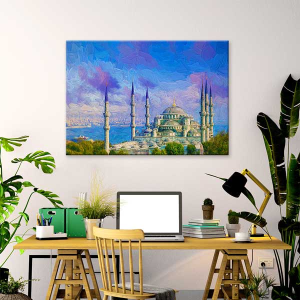 Sultanahmet Camii Boğaz Manzaralı Sanatsal Kanvas Tablo 12075