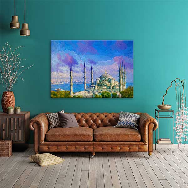 Sultanahmet Camii Boğaz Manzaralı Sanatsal Kanvas Tablo 12075