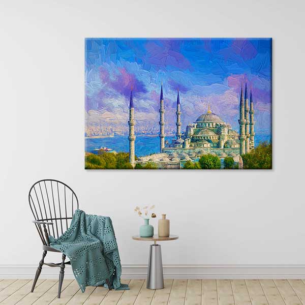 Sultanahmet Camii Boğaz Manzaralı Sanatsal Kanvas Tablo 12075
