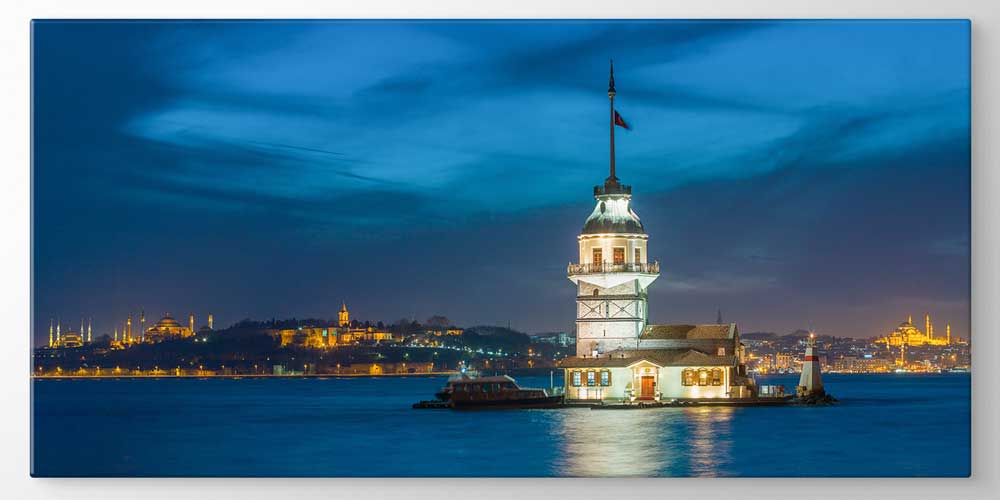 Kız Kulesi Gece Manzaralı Büyük Ebatlı Duvar Dekoru 11910