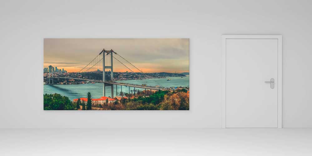 Boğaz Köprüsü Gün Batımı Manzaralı Büyük Ebatlı Duvar Dekoru 11911