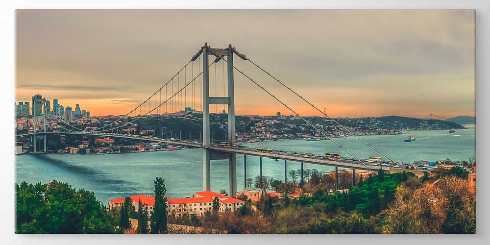 Boğaz Köprüsü Gün Batımı Manzaralı Büyük Ebatlı Duvar Dekoru 11911