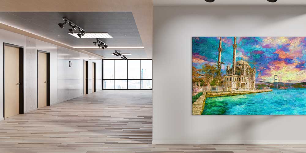 istanbul-wall-art-decor-11915-02 Sanatsal Ortaköy Camii ve İstanbul Boğazı Manzaralı Büyük Ebatlı Duvar Dekoru 11915