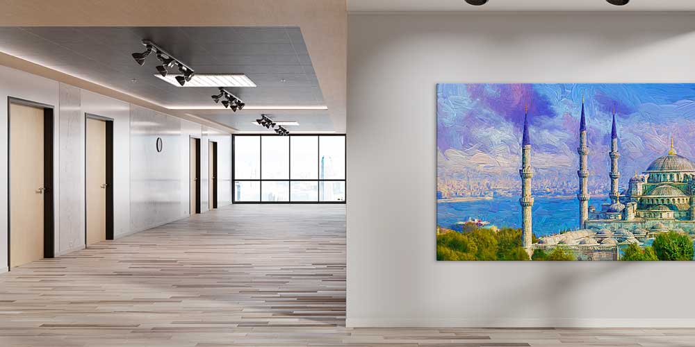 Sanatsal Sultanahmet Camii Manzaralı Büyük Ebatlı Duvar Dekoru 11916