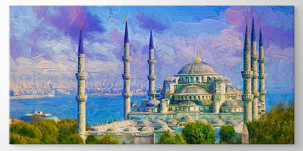 Sanatsal Sultanahmet Camii Manzaralı Büyük Ebatlı Duvar Dekoru 11916