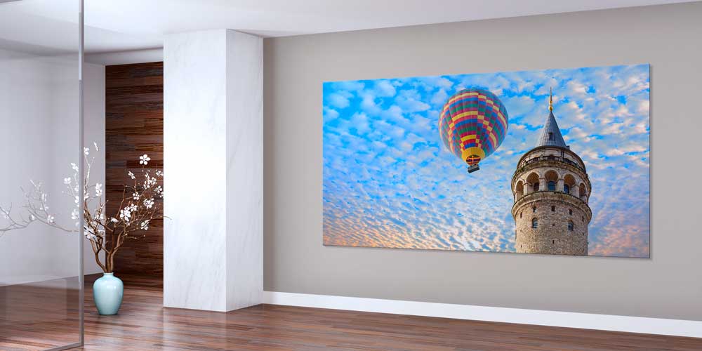 Galata Kulesi ve Sıcak Hava Balonu Manzaralı Büyük Ebatlı Duvar Dekoru 11917