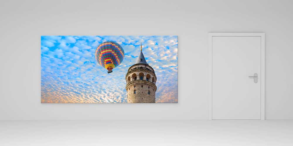 Galata Kulesi ve Sıcak Hava Balonu Manzaralı Büyük Ebatlı Duvar Dekoru 11917