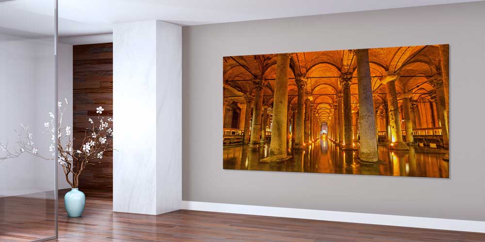 Yerebatan Sarnıcı Tarihi İç Mekân Manzaralı Büyük Ebatlı Duvar Dekoru 11919