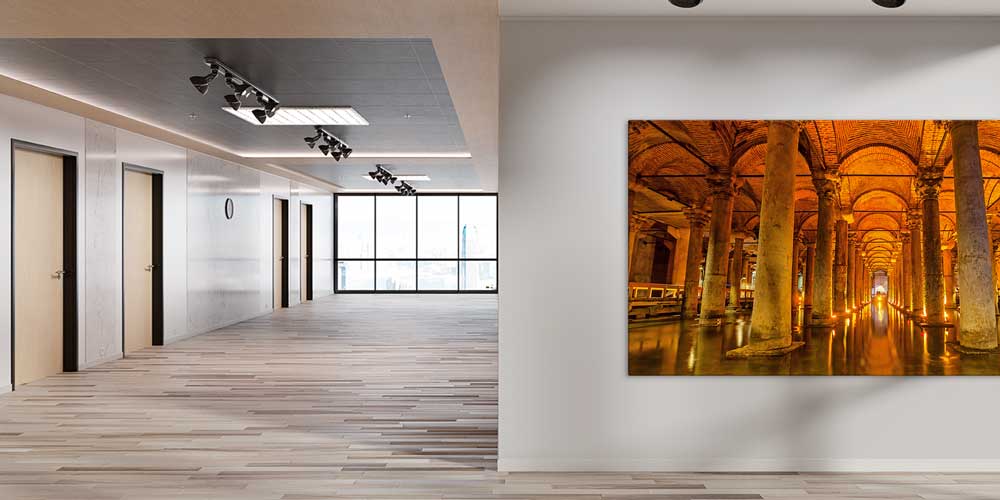 Yerebatan Sarnıcı Tarihi İç Mekân Manzaralı Büyük Ebatlı Duvar Dekoru 11919