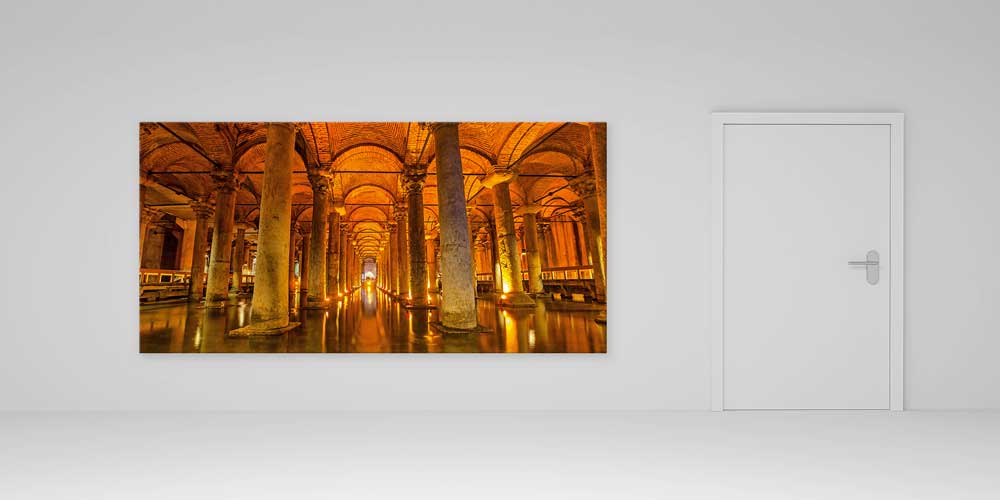 Yerebatan Sarnıcı Tarihi İç Mekân Manzaralı Büyük Ebatlı Duvar Dekoru 11919